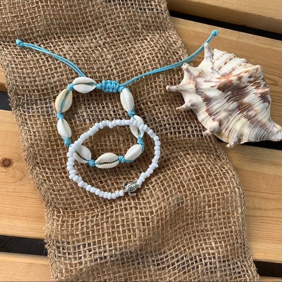“Tortugas” Cowrie Shell Bracelet *Set* - Picture 1 of 4